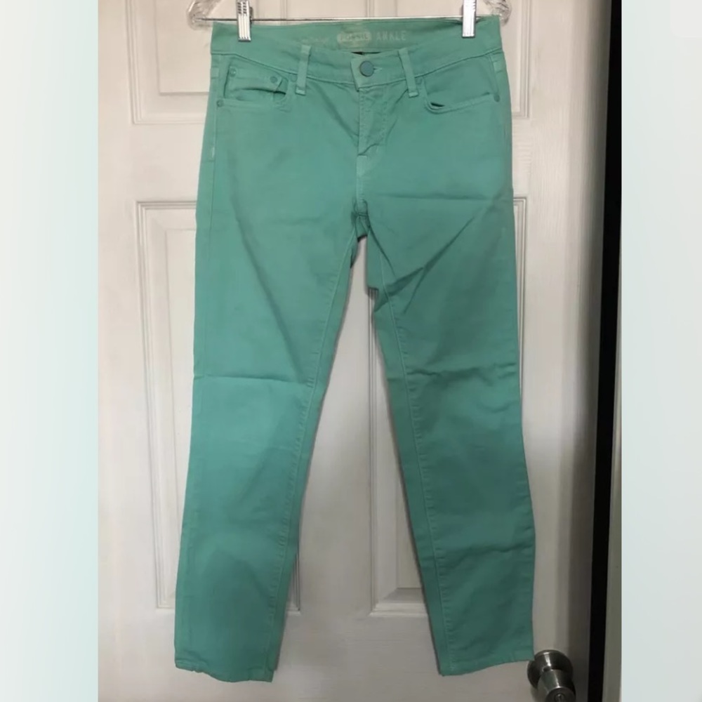 Fossil Toothpick Jeans Turquoise Blue Size 28